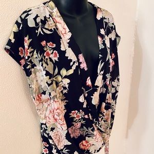 Wrap blouse with side tie